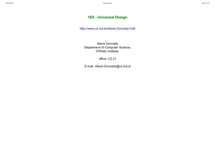 1e8 universal design