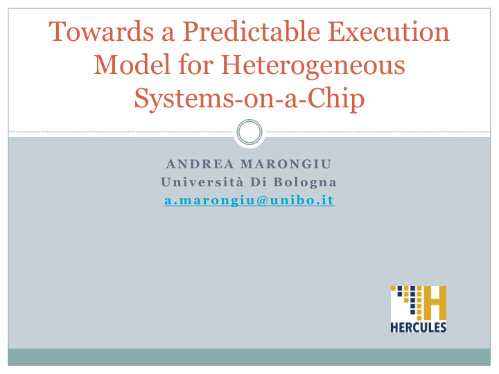 towards a predictable execution model for heterogeneous