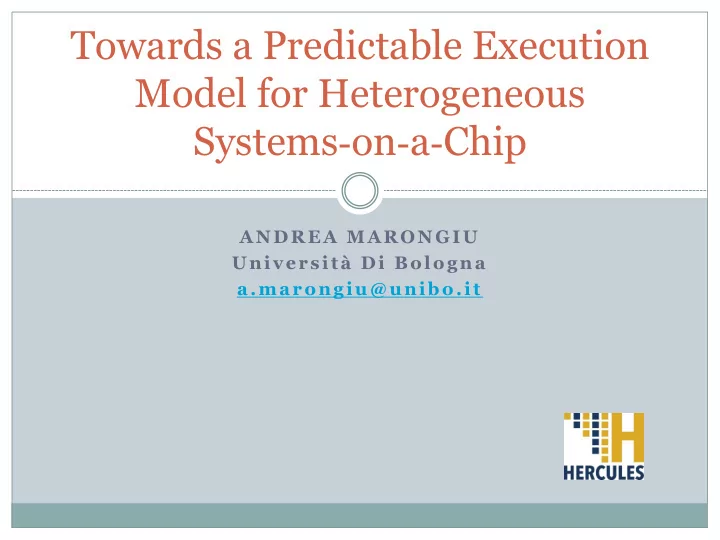 towards a predictable execution model for heterogeneous