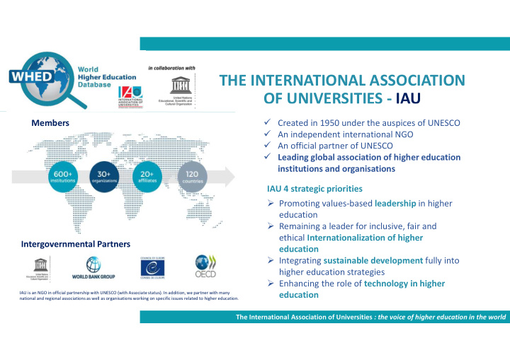 the international association of universities iau