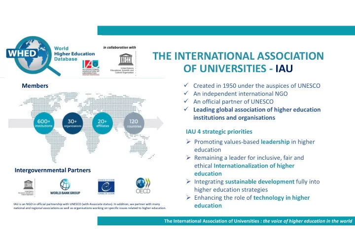 the international association of universities iau