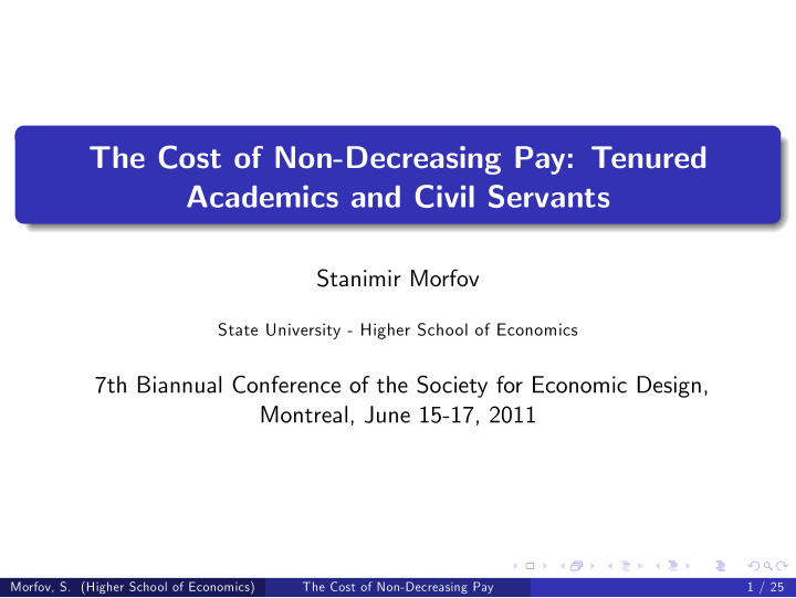 the cost of non decreasing pay tenured academics and