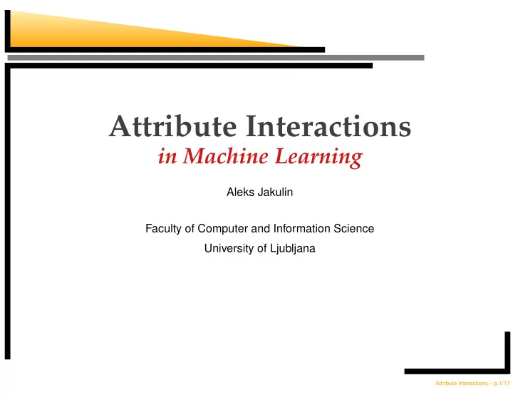 attribute interactions