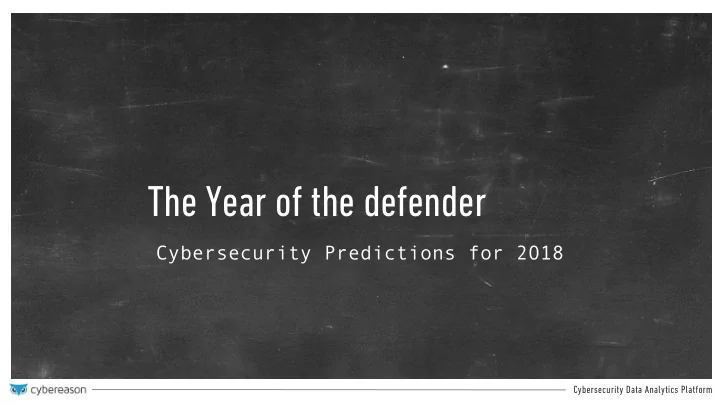 the year of the defender
