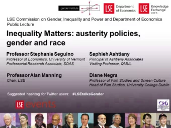 Inequality Matters: austerity policies, gender and race  Professor Stephanie Seguino  Saphieh