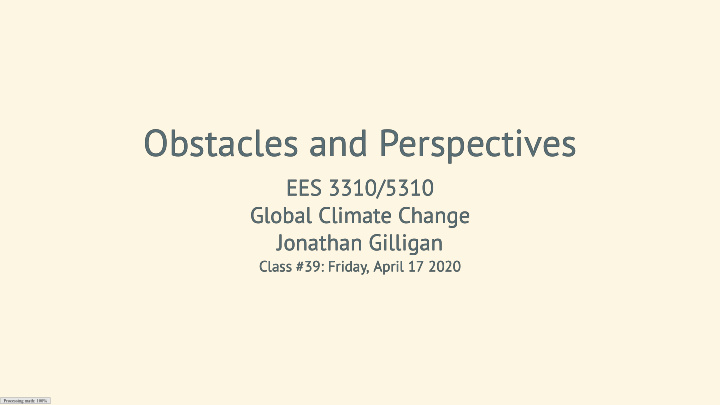 obstacles and perspectives obstacles and perspectives