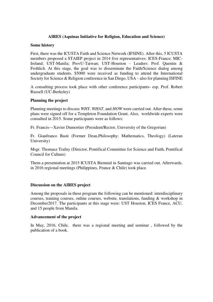 aires aquinas initiative for religion education and