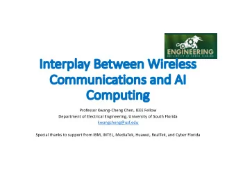 In  Interpla  lay Between Wir  irele  less  Co  Communi  unications a  ns and A  nd AI  Co  Comput