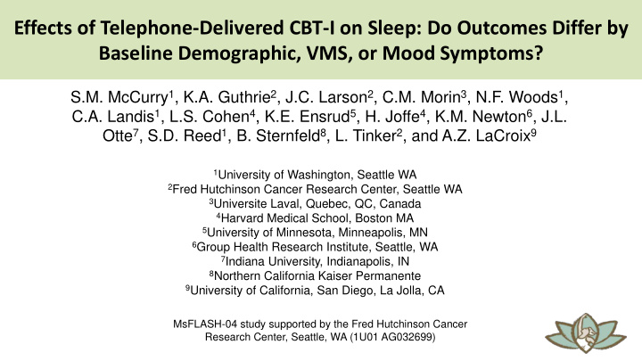 effects of telephone delivered cbt i on sleep do outcomes