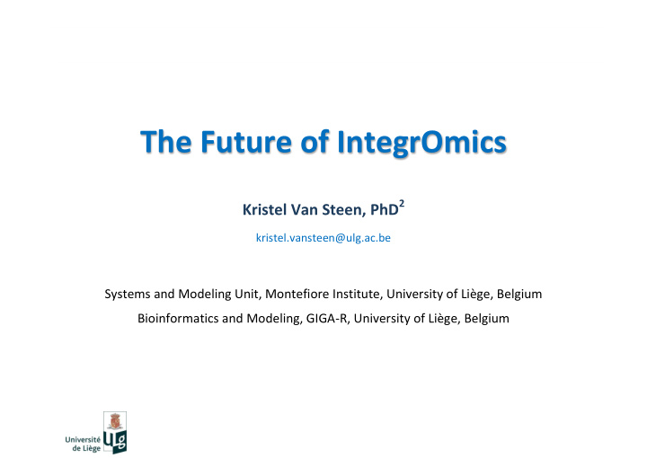the future of integromics