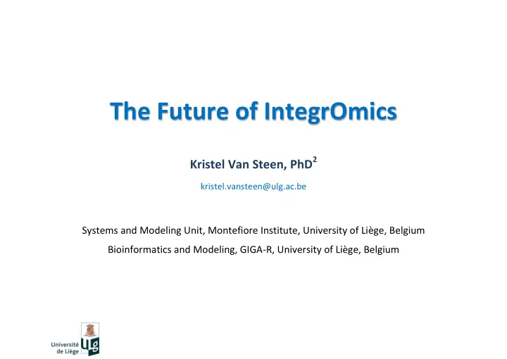 the future of integromics