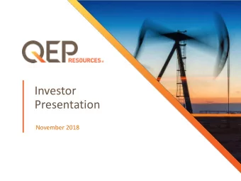 Investor  Presentation  November 2018  Forward-Looking Statements &amp; Non-GAAP Financial Measures