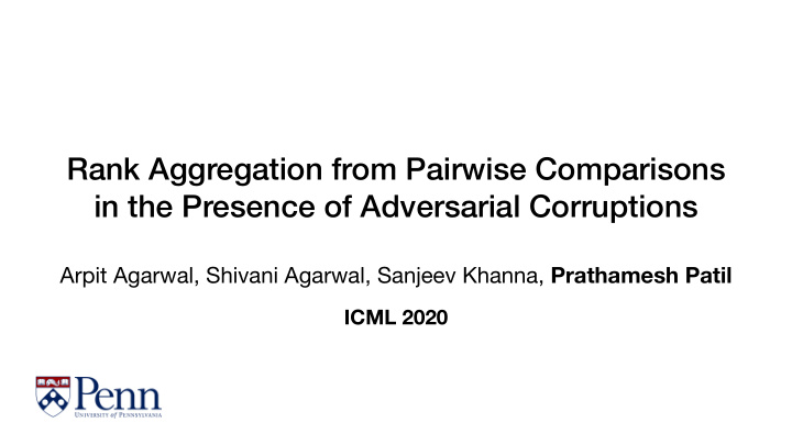 rank aggregation from pairwise comparisons in the