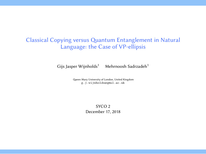 classical copying versus qantum entanglement in natural