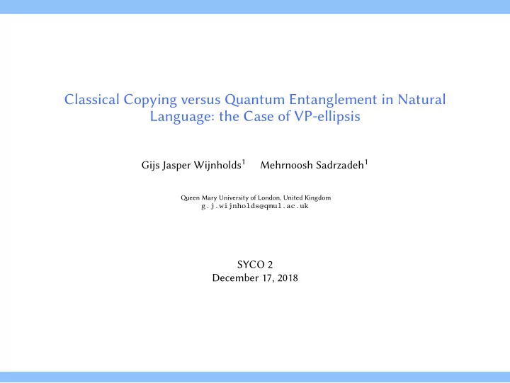 classical copying versus qantum entanglement in natural