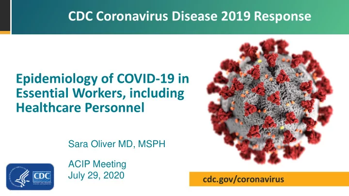 cdc coronavirus disease 2019 response epidemiology of