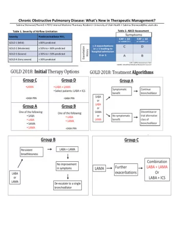 Chronic Obstructive Pulmonary Disease: Whats New in Therapeutic Management?  Sabrina