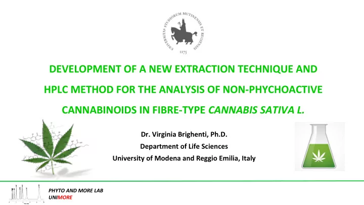 development of a new extraction technique and hplc method