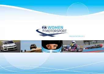 PRESENTATION 2012  TABLE OF CONTENTS  * Women in Motor Sport  * National Coordinators (April 2012)