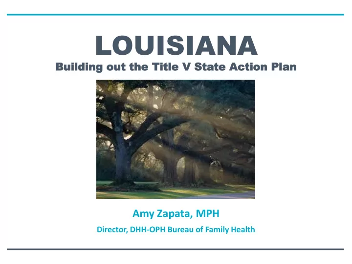 amy zapata mph director dhh oph bureau of family health