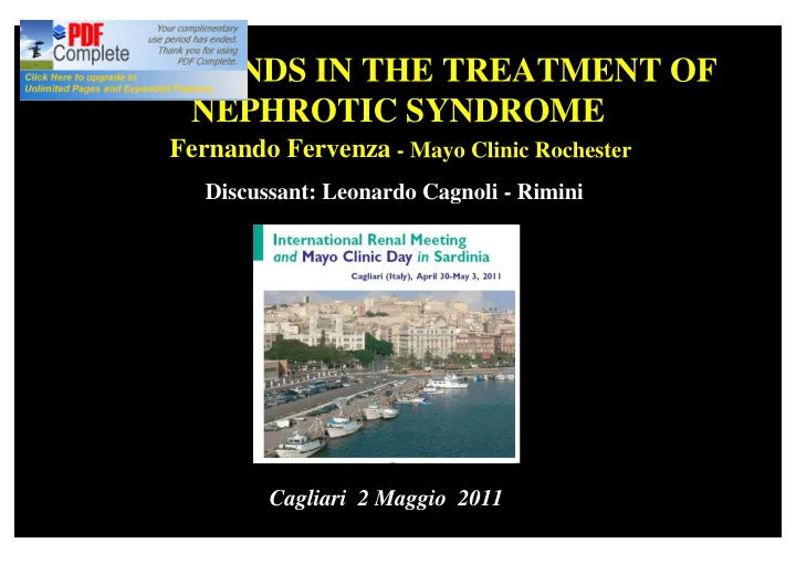 new trends in the treatment of nephrotic syndrome