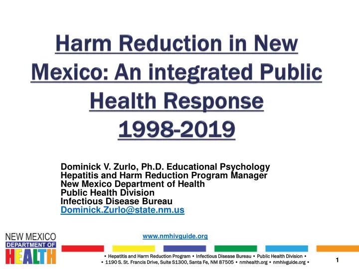 dominick v zurlo ph d educational psychology hepatitis