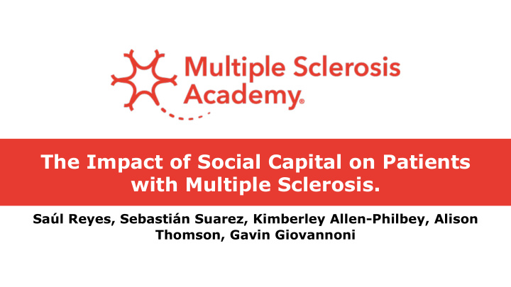 the impact of social capital on patients with multiple