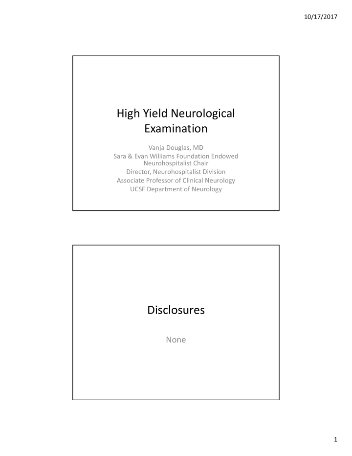 high yield neurological examination