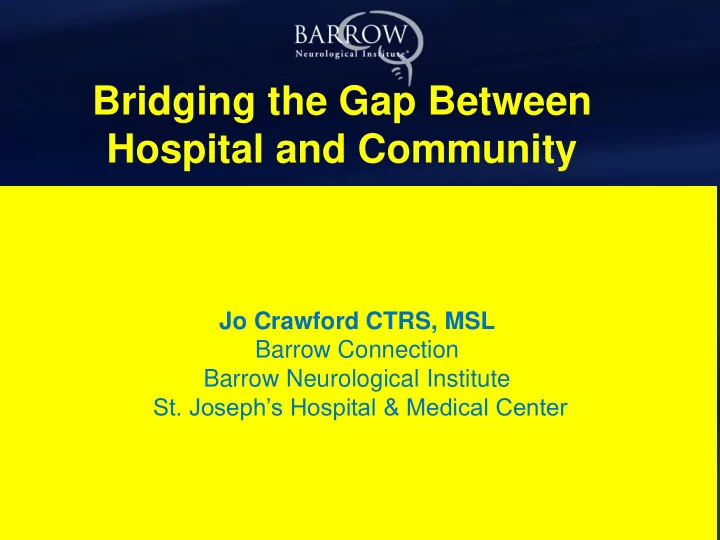 hospital and community