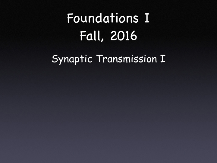 foundations i fall 2016