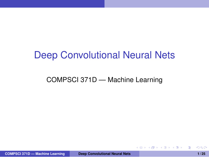deep convolutional neural nets