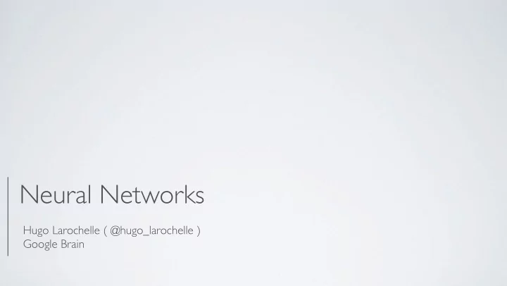 neural networks