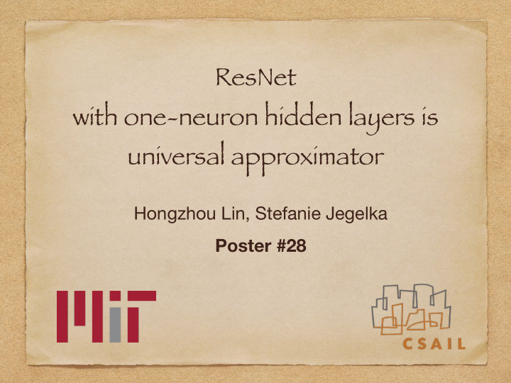 resnet with one neuron hidden layers is universal