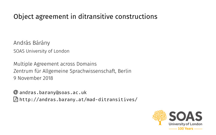 object agreement in ditransitive constructions