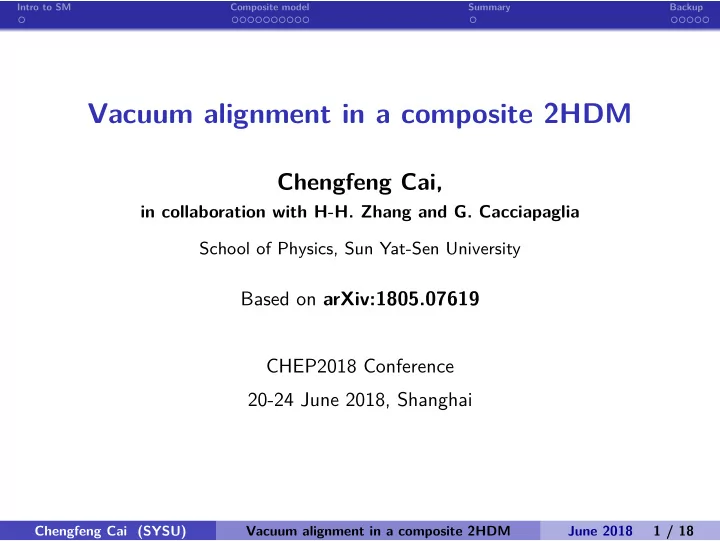 vacuum alignment in a composite 2hdm