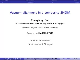Vacuum alignment in a composite 2HDM  Chengfeng Cai,  in collaboration with H-H. Zhang and G.