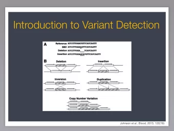 Introduction to Variant Detection  Johnson et al., Blood, 2013, 122(19)  Evolutionary analysis