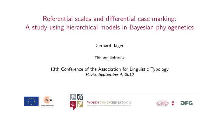 referential scales and differential case marking a study