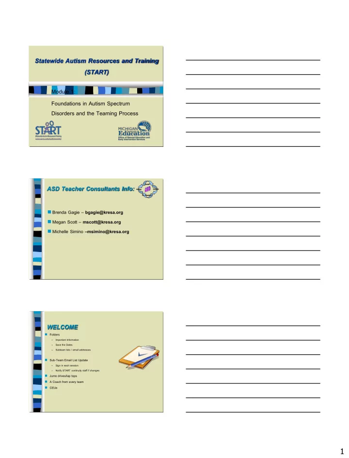 statewide autism resources and training start module 1