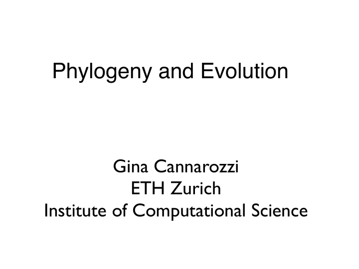 phylogeny and evolution