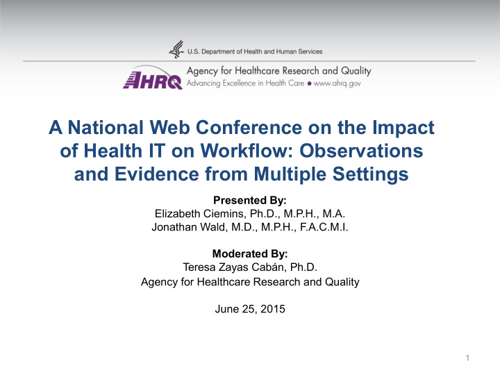 a national web conference on the impact