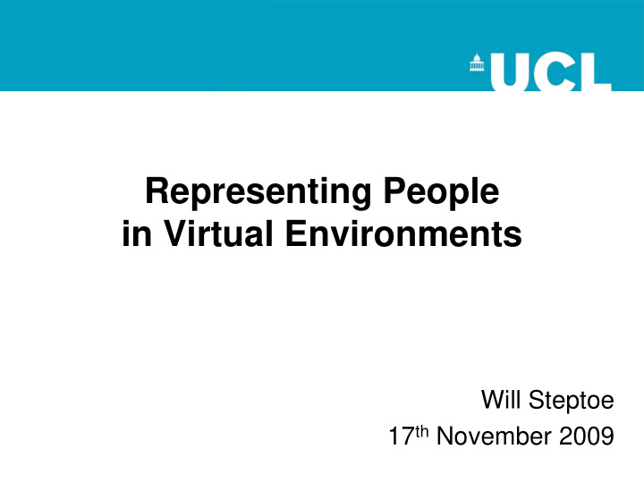 representing people in virtual environments