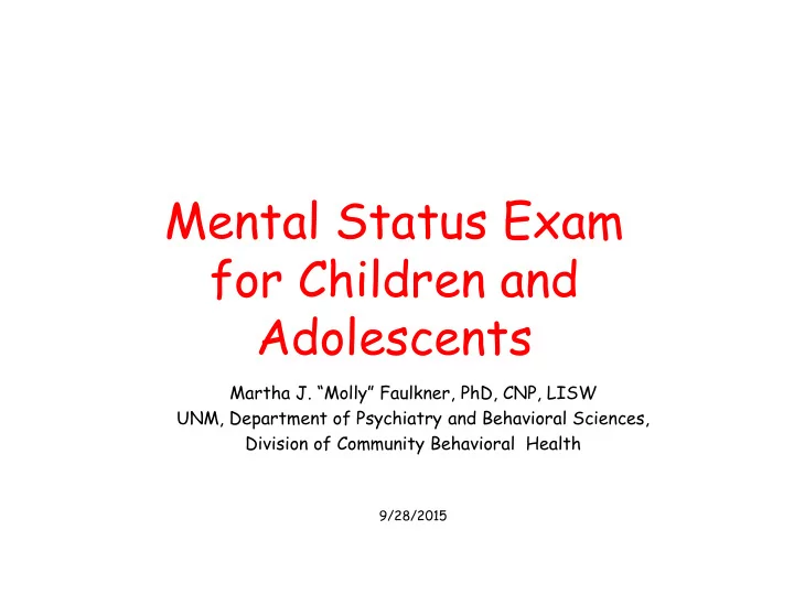 mental status exam