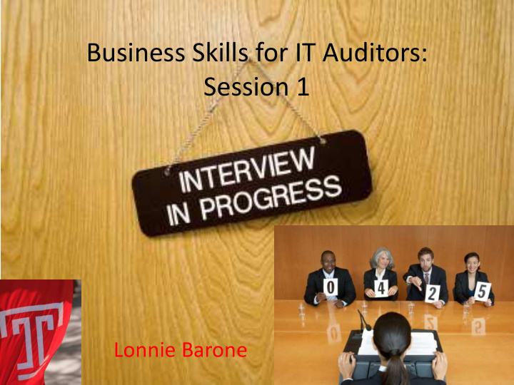 business skills for it auditors session 1