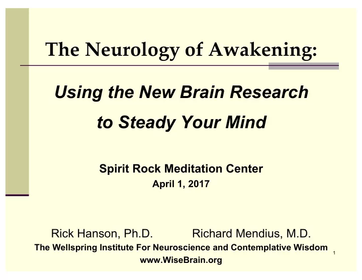 to steady your mind