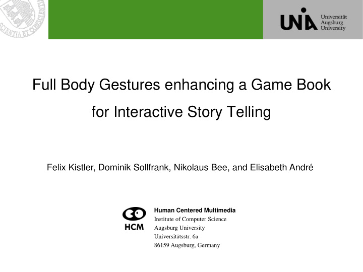 full body gestures enhancing a game book