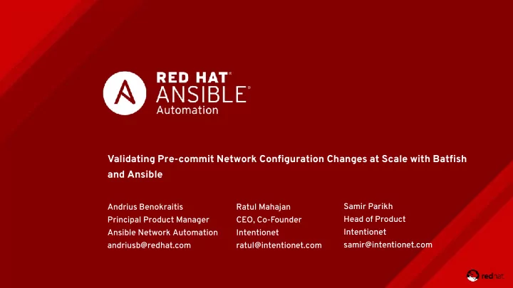 validating pre commit network configuration changes at
