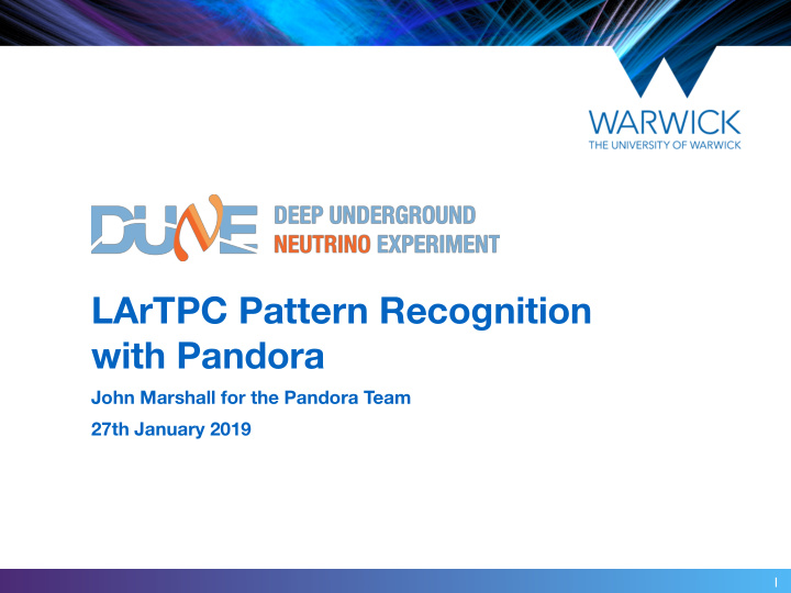 lartpc pattern recognition with pandora
