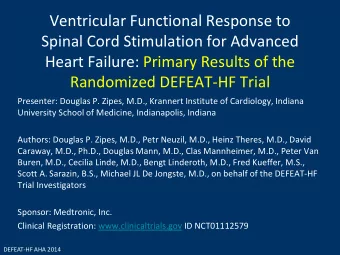 Ventricular Functional Response to  Spinal Cord Stimulation for Advanced  Heart Failure: Primary