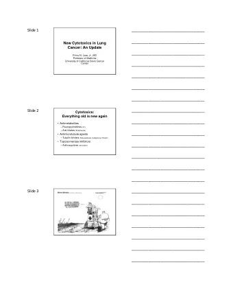 Slide 1  ___________________________________  ___________________________________  New Cytotoxics